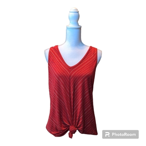 MAURICES Modal Red TANK with metallic gold painted accents size XXL - Picture 1 of 8